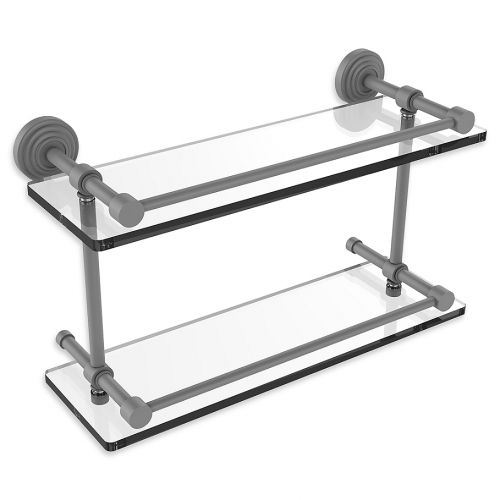  Allied Brass Waverly Place Double Glass Shelf with Gallery Rail