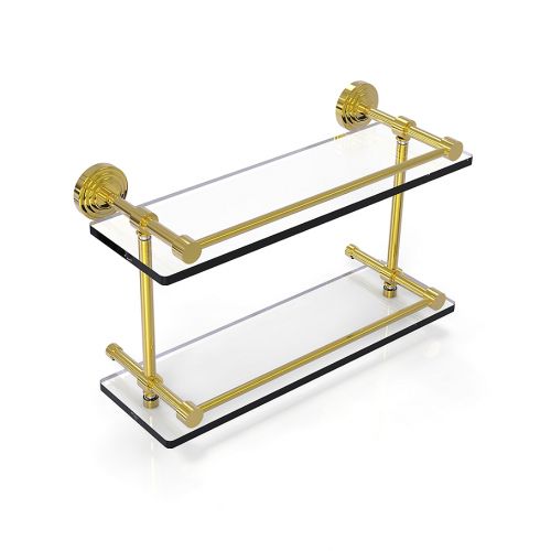  Allied Brass Waverly Place Double Glass Shelf with Gallery Rail