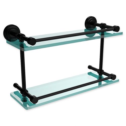  Allied Brass Dottingham Double Glass Shelf with Gallery Rail