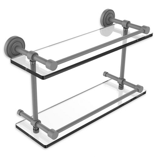  Allied Brass Dottingham Double Glass Shelf with Gallery Rail