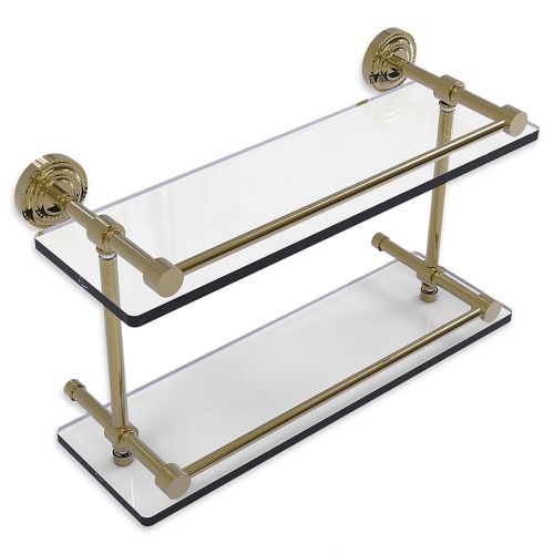  Allied Brass Dottingham Double Glass Shelf with Gallery Rail