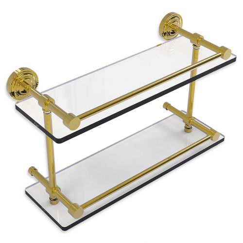  Allied Brass Dottingham Double Glass Shelf with Gallery Rail