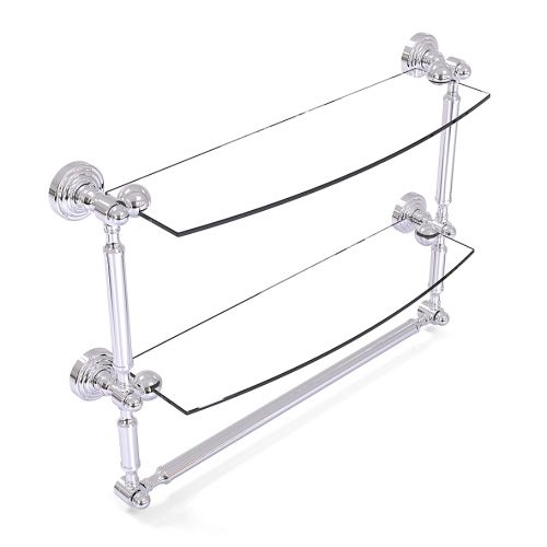 Allied Brass Waverly Place 2-Tiered Glass Shelf with Integrated Towel Bar
