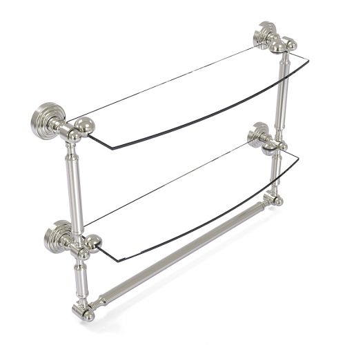  Allied Brass Waverly Place 2-Tiered Glass Shelf with Integrated Towel Bar