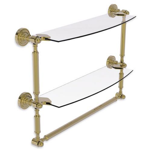  Allied Brass Dottingham Collection 2-Tier Glass Shelf with Towel Bar