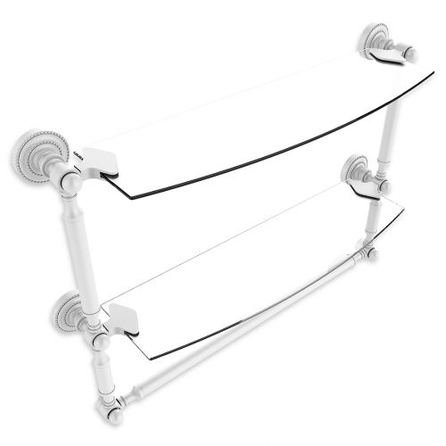  Allied Brass Dottingham Collection 2-Tier Glass Shelf with Towel Bar