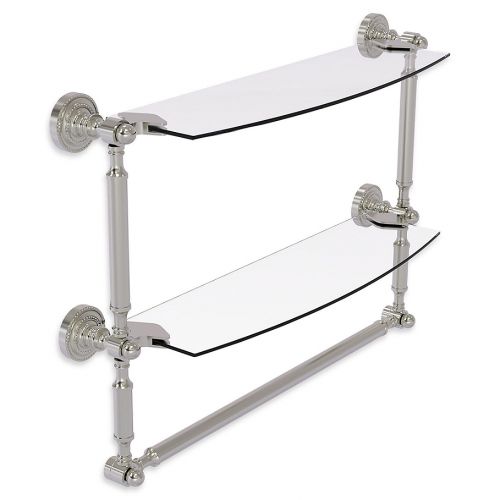  Allied Brass Dottingham Collection 2-Tier Glass Shelf with Towel Bar