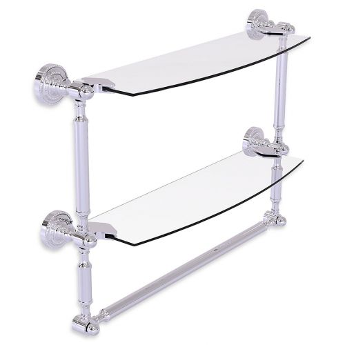  Allied Brass Dottingham Collection 2-Tier Glass Shelf with Towel Bar