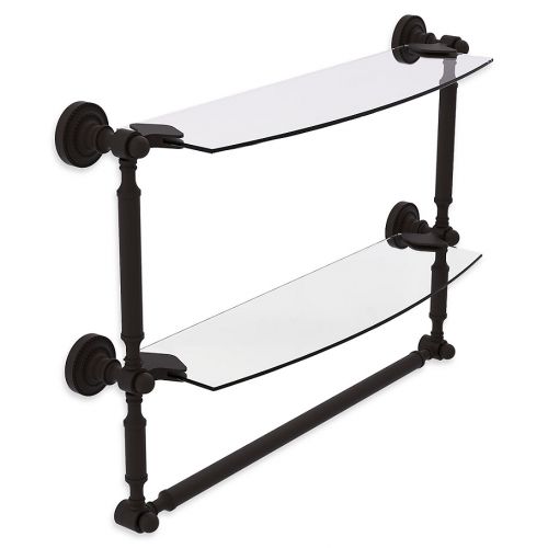  Allied Brass Dottingham Collection 2-Tier Glass Shelf with Towel Bar