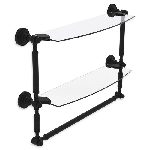  Allied Brass Dottingham Collection 2-Tier Glass Shelf with Towel Bar