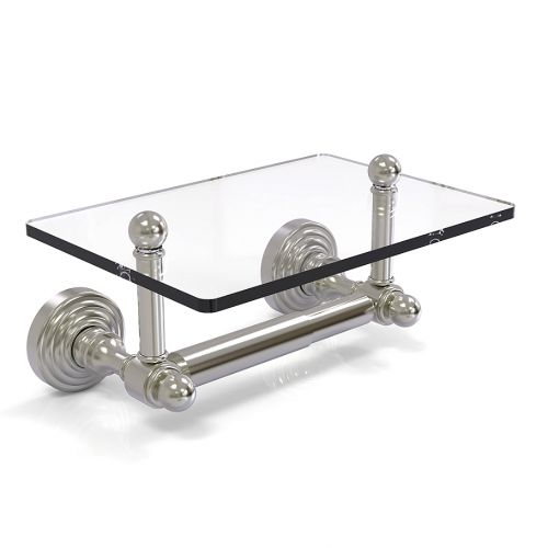  Allied Brass Waverly Place Collection Two Post Toilet Paper Holder with Glass Shelf