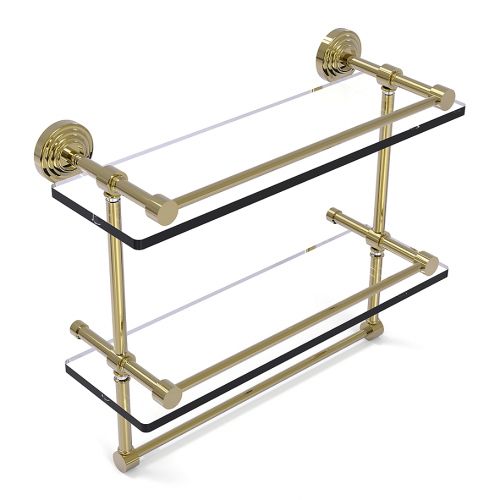  Allied Brass Gallery Double Glass Shelf with Towel Bar
