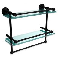 Allied Brass Dottingham Gallery 2-Tier Glass Shelf with Towel Bar