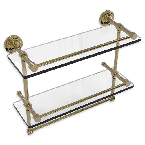  Allied Brass Dottingham Gallery 2-Tier Glass Shelf with Towel Bar