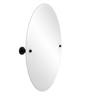 Allied Brass WP-91-BKM Frameless Oval Tilt Mirror with Beveled Edge Matte Black