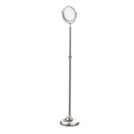 Allied Brass DMF-2/3X-SN Adjustable Height Floor Standing Make-Up Mirror 8 Inch Diameter with 3X Magnification, Satin Nickel