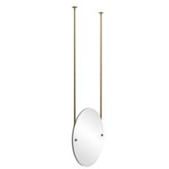 Allied Brass CH-91-BBR Frameless Oval Ceiling Hung Mirror with Beveled Edge Brushed Bronze