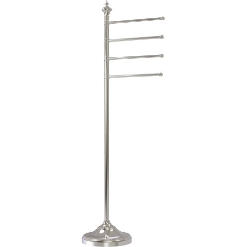  Allied Precision Industries Allied Brass TS-4L-SN Towel Stand with 4 12-Inch Arms, Satin Nickel