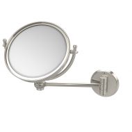 Allied Precision Industries Allied Brass WM-5T/4X-PNI 8 Inch Wall Mounted Make-Up Mirror 4X Magnification Polished Nickel
