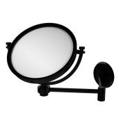Allied Precision Industries Allied Brass WM-6G/5X-BKM 8 Inch Wall Mounted Extending Make-Up Mirror 5X Magnification with Groovy Accent Matte Black
