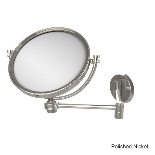 Allied Precision Industries Allied Brass WM-6G/3X-BKM 8 Inch Wall Mounted Extending 3X Magnification with Groovy Accent Make-Up Mirror, Matte Black