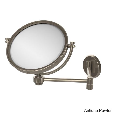 Allied Precision Industries Allied Brass WM-6G/3X-BKM 8 Inch Wall Mounted Extending 3X Magnification with Groovy Accent Make-Up Mirror, Matte Black