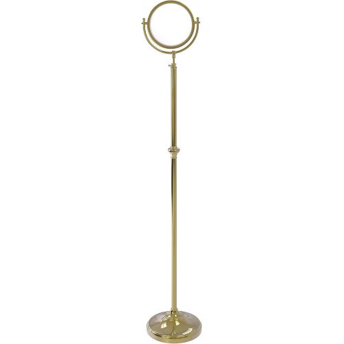  Allied Precision Industries Allied Brass DMF-2/5X Adjustable Height Floor Standing 8 Inch Diameter with 5X Magnification Make-Up Mirror, Unlacquered Brass