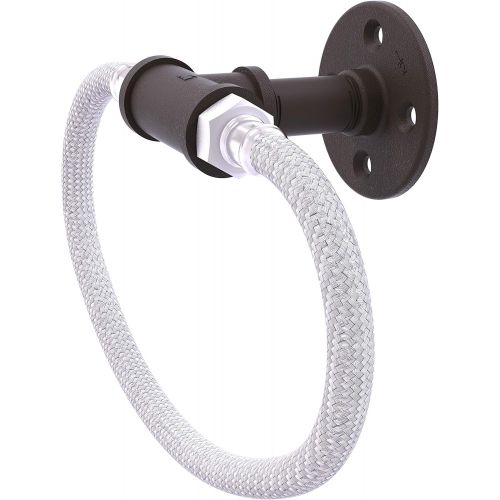  Allied Brass P-500-RG Pipeline Collection Stainless Steel Braided Towel Ring, Oil Rubbed Bronze