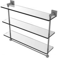 Allied Brass MT-5-22TB Montero Collection 22 Inch Triple Tiered Integrated Towel bar Glass Shelf, Matte Gray