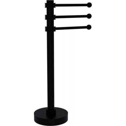  Allied Brass 973D Vanity Top 3 Swing Arm Dotted Accents Guest Towel Holder, Matte Black