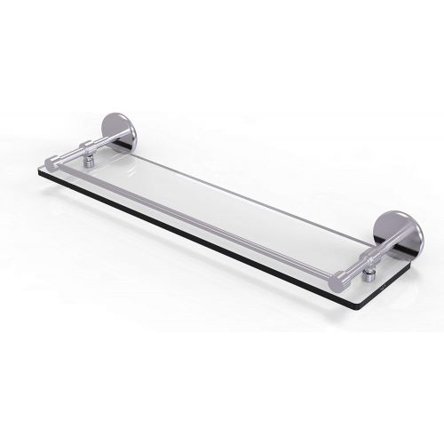  Allied Brass P1000-1/22-GAL-SCH 22 Inch Tempered Gallery Rail Glass Shelf, Satin Chrome