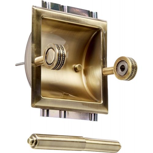  Allied Precision Industries Allied Brass CV-24CD Clearview Collection Recessed Dotted Accents Toilet Paper Holder, Antique Brass