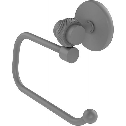  Allied Precision Industries Allied Brass 7224ET Satellite Orbit Two Collection Euro Style Tissue Twisted Accents Toilet Paper Holder, Matte Gray