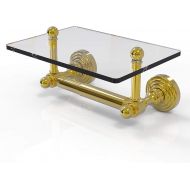 Allied Precision Industries Allied Brass WP-GLT-24 Waverly Place Collection Two Post Tissue Glass Shelf Toilet Paper Holder, Polished Brass