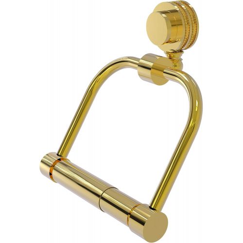  Allied Precision Industries Allied Brass 424D-PB Venus Collection 2 Post Tissue Dotted Accents Toilet Paper Holder, Polished Brass