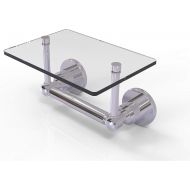 Allied Brass WS-GLT-24 Washington Square Collection Two Post Tissue Glass Shelf Toilet Paper Holder, Polished Chrome