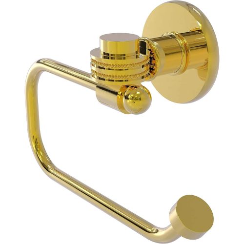  Allied Brass 2024ED-PB Continental Collection Euro Style Tissue Dotted Accents Toilet Paper Holder, Polished Brass