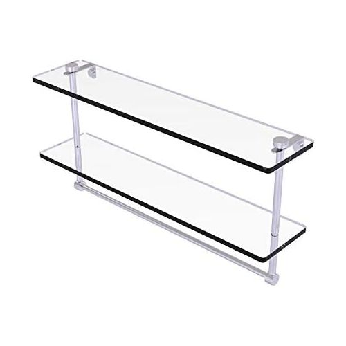  Allied Brass NS-222TB-SCH 22-Inch Double Glass Shelf with Towel Bar