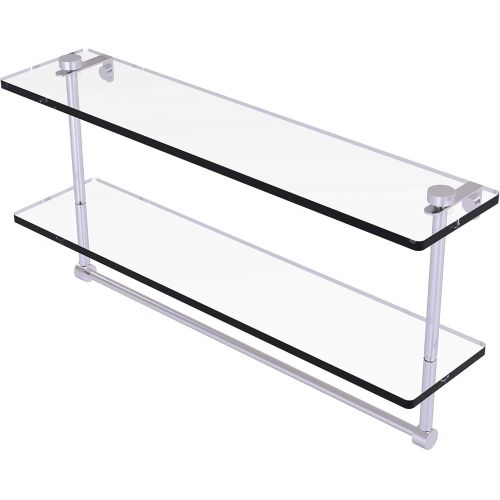  Allied Brass NS-222TB-SCH 22-Inch Double Glass Shelf with Towel Bar