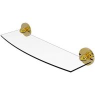 Allied Brass 103318-PB 18-Inch Beveled with 14-Inch Glass Shelf, Polished Brass