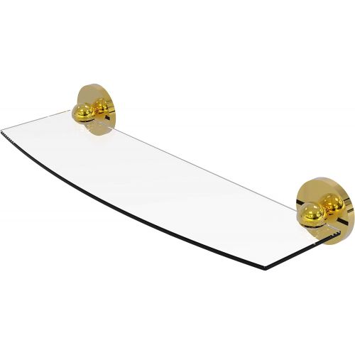  Allied Brass 103318-PB 18-Inch Beveled with 14-Inch Glass Shelf, Polished Brass