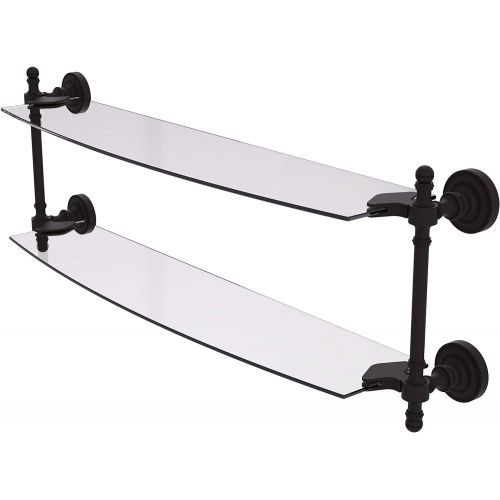  Allied Brass RD-3424-SBR 18 x 5 Double Glass Shelf Polished Nickel