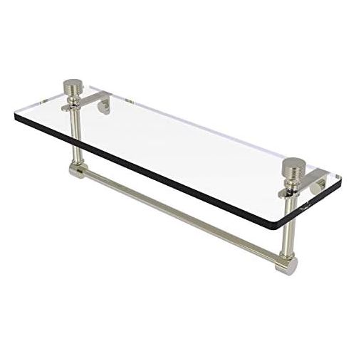  Allied Brass FT-116TB-PNI 16-Inch Single Glass Shelf with Towel Bar