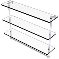 Allied Brass PR-522TB-PEW 22 Triple Glass Shelf with TB Satin Chrome