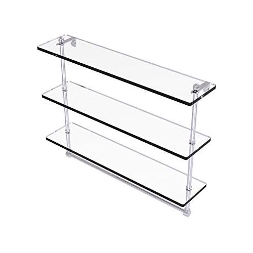  Allied Brass PR-522TB-PEW 22 Triple Glass Shelf with TB Satin Chrome