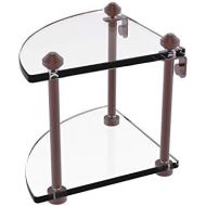 Allied Brass SB-3-CA Double Corner Glass Shelf Antique Copper