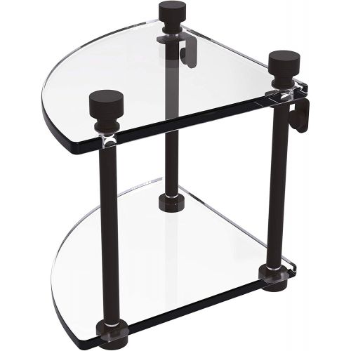  Allied Brass FT-3-ORB Double Corner Glass Shelf Oil Rubbed Bronze