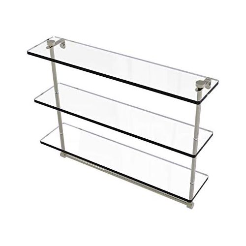  Allied Brass NS-522TB-CA Double Corner Glass Shelf Satin Nickel