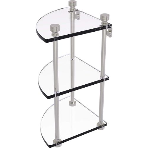  Allied Brass FT-6-SN Triple Corner Glass Shelf Satin Nickel