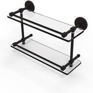 Allied Precision Industries Allied Brass P1000-216-GAL-ORB 16-Inch Tempered Double Glass Shelf with Gallery Rail, Oil Rubbed Bronze